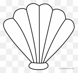 Seashell Outline Coloring Pages Seashell Outline Images - Shell Clipart Black And White Emoji,Seashell Emoji