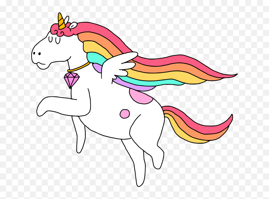 Rainbow Flying Unicorn With Wings Clipart Free Svg File - Unicorn With Wings Svg Emoji,Unicorn Emoji Silhouette