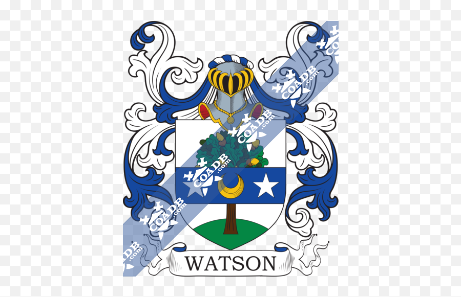Watson Family Crest Coat Of Arms And Name History - Montoya Family Crest Emoji,Bart Simpson With Broken Heart Emojis