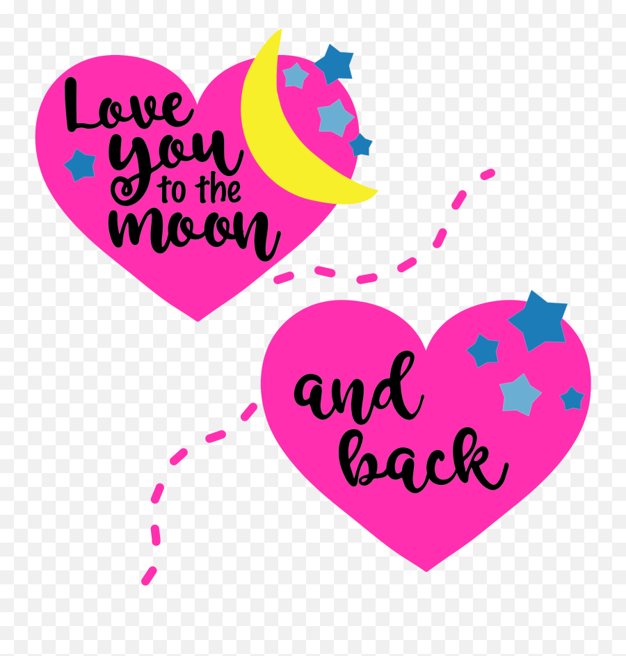 Love You To The Moon And Back Valentines Svg File U2014 Pattern Emoji,I Love You & Miss You Emoticons