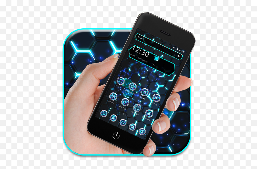 Ebony Neon Tech Hexagon 2d Theme - Technology Applications Emoji,Hexagon Emoji