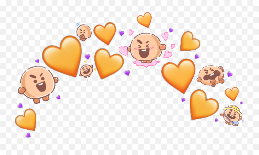 Orange Heart Crown Transparent Emoji,Emojis Of Crowns And Hearts