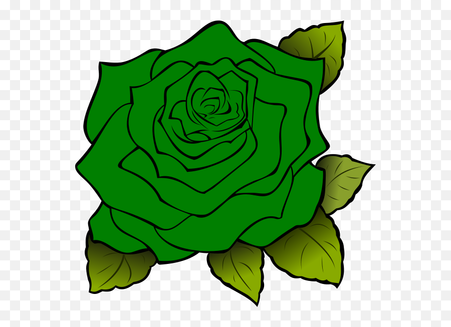 Dark Green Rose Flower Clip Art At Clkercom - Vector Clip Emoji,Rose Emoji Copy And Paste