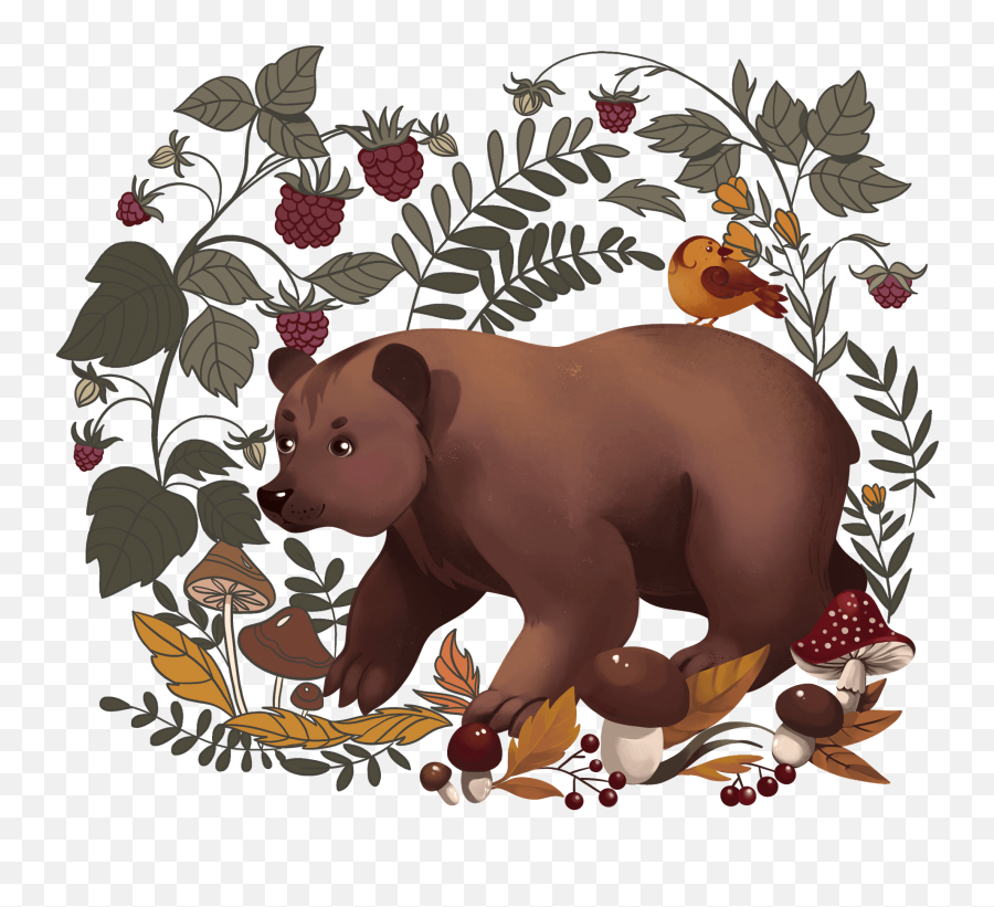 Bear In The Forest Clipart Free Download Transparent Png - Grizzly Bear Emoji,Forest Emoji