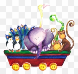 Kids Animal Cart Wall Sticker - Animal Figure Emoji,Penguin Shirt Emoji