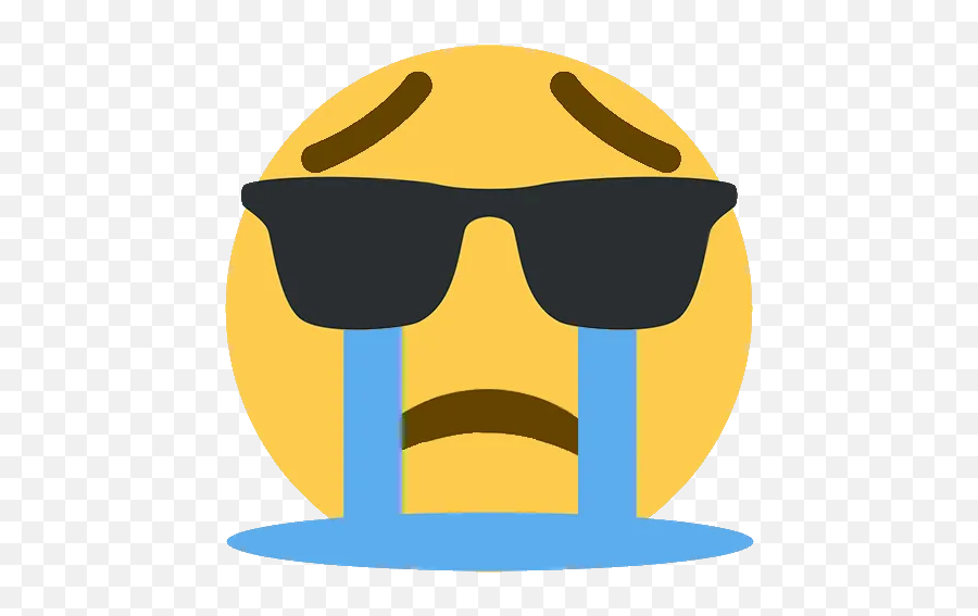 Emoji Mashup V2 Whatsapp Stickers - Crying With Sunglasses Emoji,Emoji Mashup