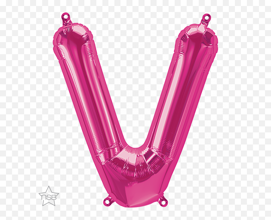 16 Letter - V Magenta Shape Qualatex Foil Balloon North Solid Emoji,World Caterpillar Emoji Pop