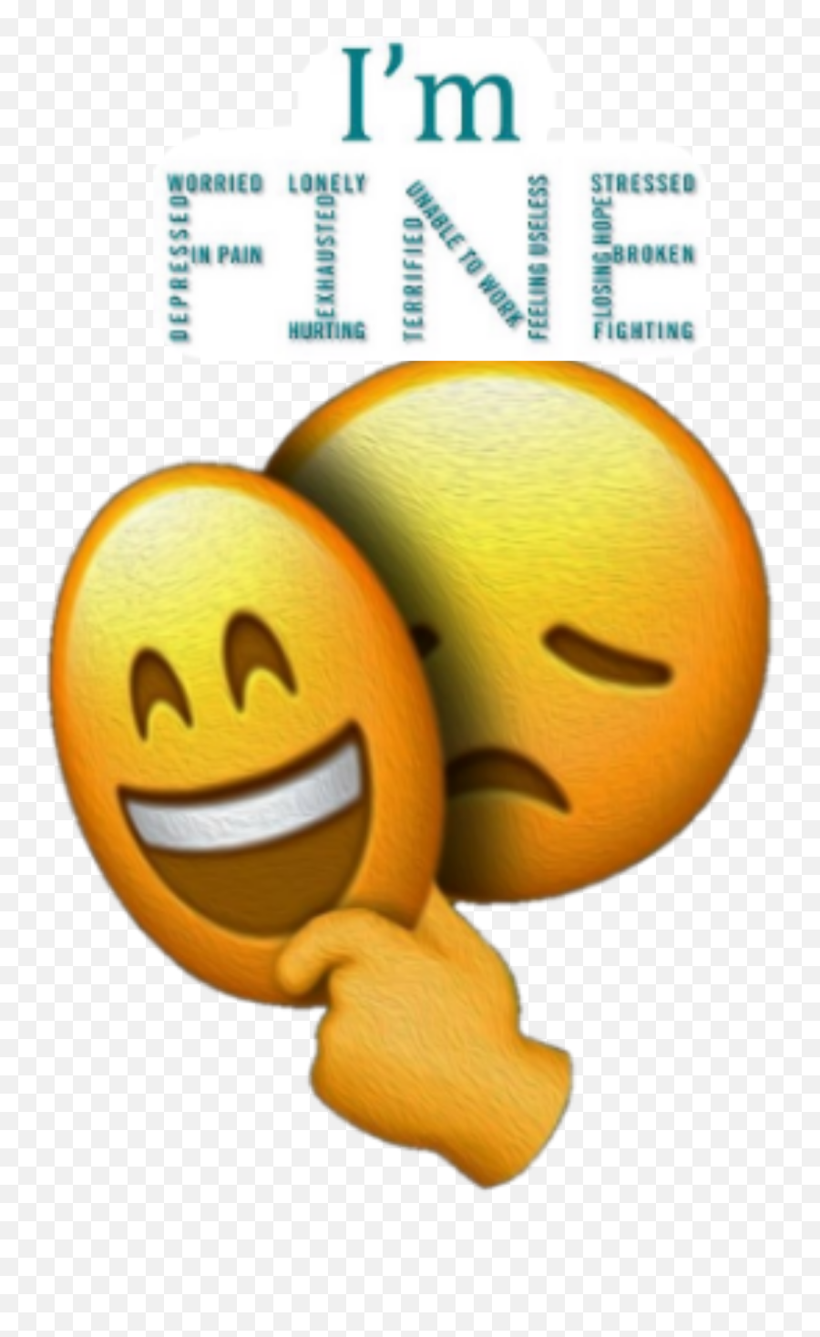 Imfine Sticker - Sad Heart Broken Emoji,Fighting Emoticon
