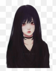Animegirl Vampire Sticker - Cute Anime Girl Realistic Emoji,Long Hair Vampire Emoji