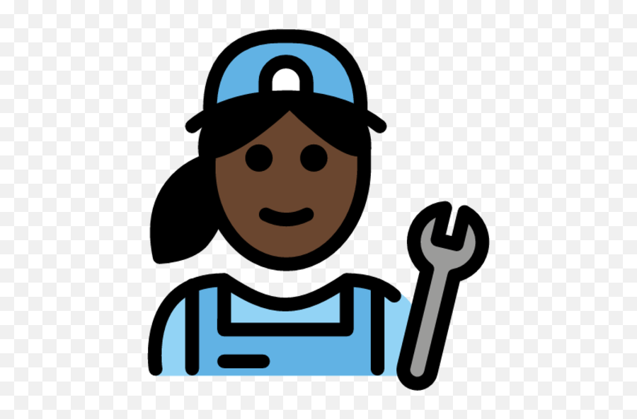 Woman Mechanic Dark Skin Tone Emoji - Download For Free Silueta Llave Mecanica Png,Download Woman Emoji