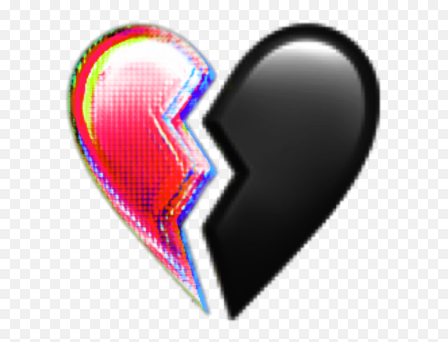 Black Red Glitch Emoji Sticker By Josephine - Girly,Black Heart Emoji Copy