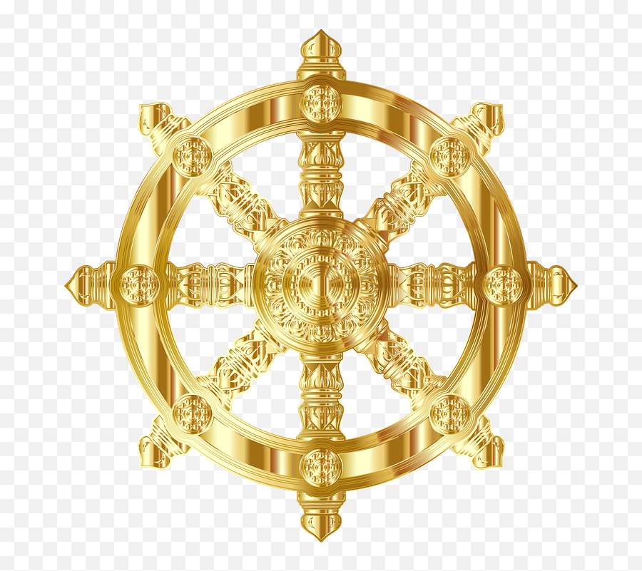 Free Photo Buddhism Ornate Wheel Buddha - Gold Buddhism Symbol Png Emoji,Bouddhism God Of Emotions