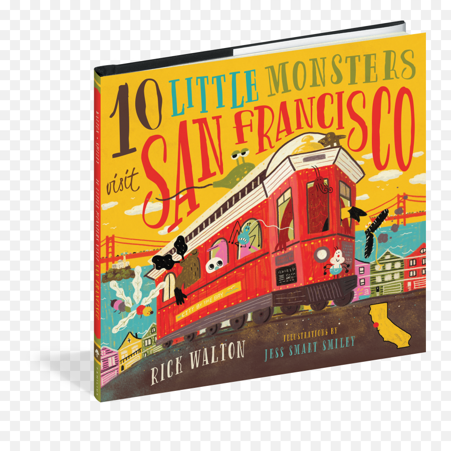 10 Little Monsters Visit San Francisco - Workman Publishing Vintage Advertisement Emoji,Lcomotive Emoticon