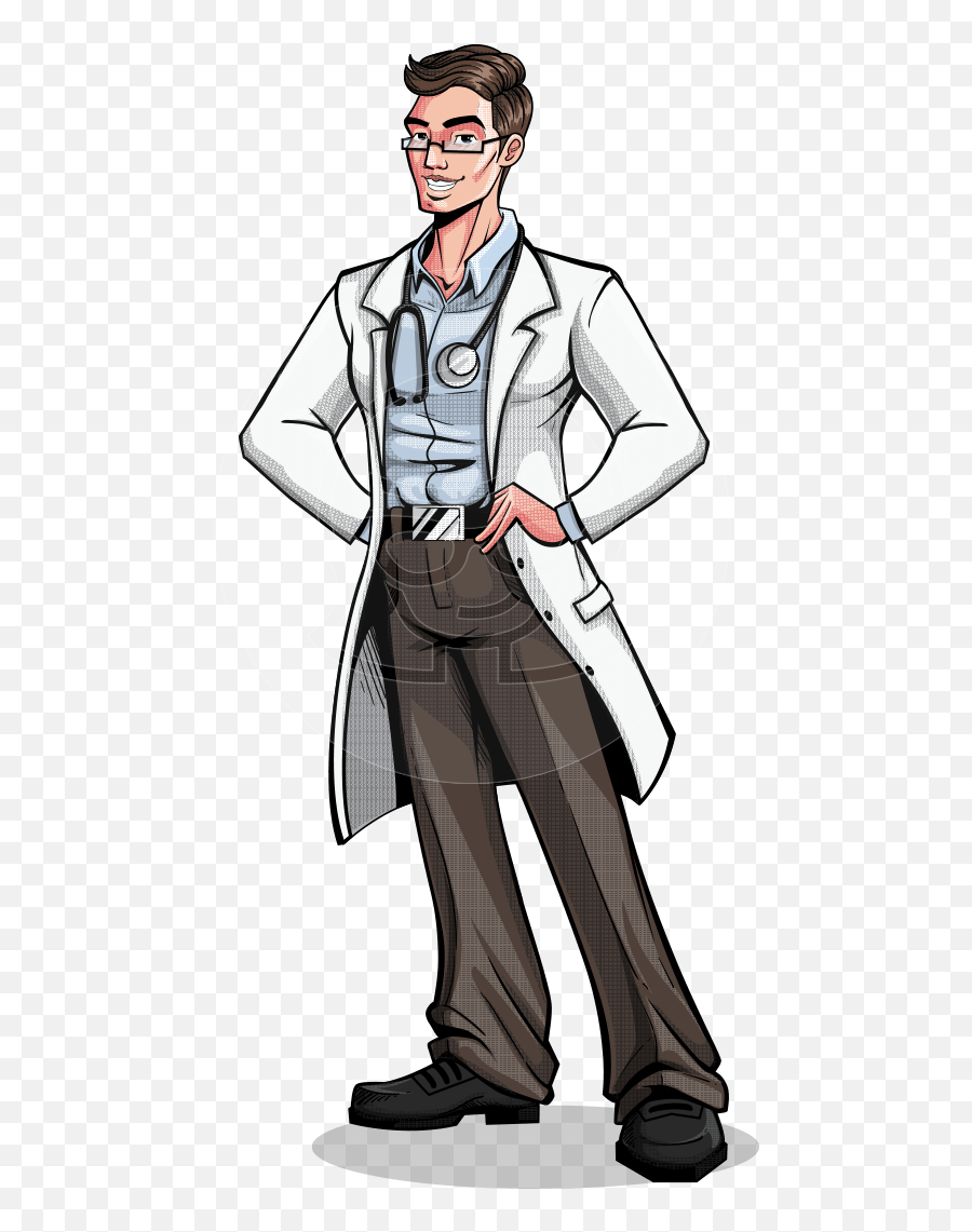 Comics Style Male Doctor Cartoon - Smart Casual Emoji,Showing Emotion With Masks Superheroes