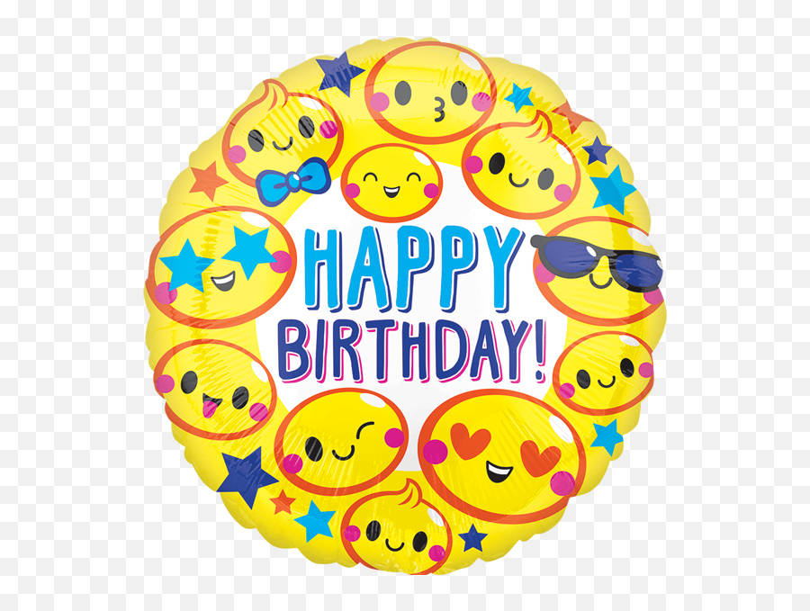 Globo 21u2033 Happy Birthday Emoticon Fun U2013 Distribuidora De - Balloon Emoji,Emoticon De Las Madres