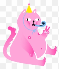 Cat Birthday Sticker Lula Dmitrieva For Ios Android Clipart - Fictional Character Emoji,Shark Emoji Android