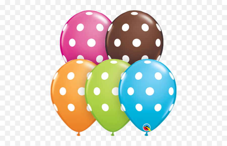 Happy Birthday Polka Dot Latex Balloons - Polka Dot Balloons Emoji,Emoji Themed Party Supplies