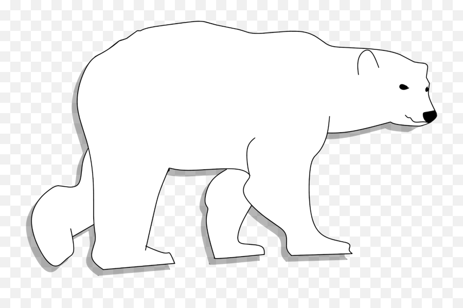 Walking Polar Bear Clipart - Polar Bescartoon Transparent Walking Emoji,Bear Black And White Emoji