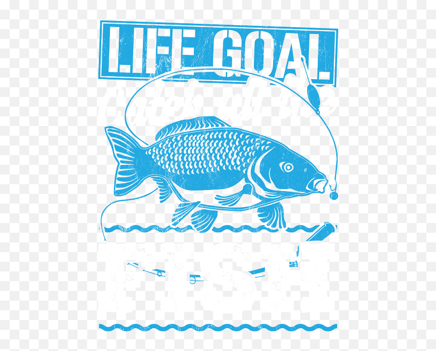 Life Goal Catch All The Fish Fun Fishing Youth T - Shirt For Emoji,Emoji For Youtube Comments Fish