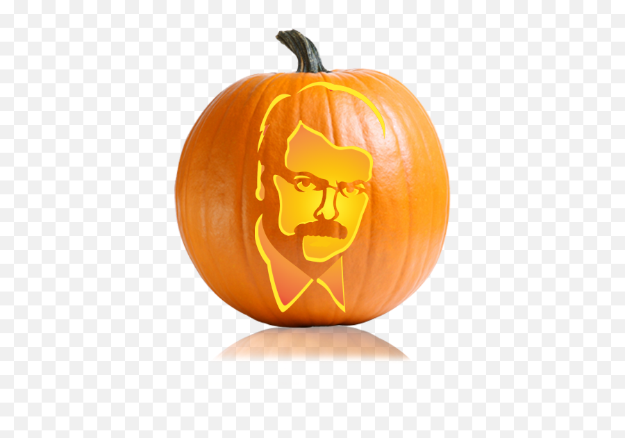 Ron Swanson Pumpkin Carving Stencil - Carving Jack Skellington Pumpkin Emoji,Emoji Pumpkin Carving