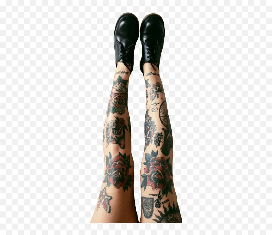 Legs Tattoo Tattoos Blackshoes Sticker - Indie Alternative Tattoos Emoji,Emoji Tattoo