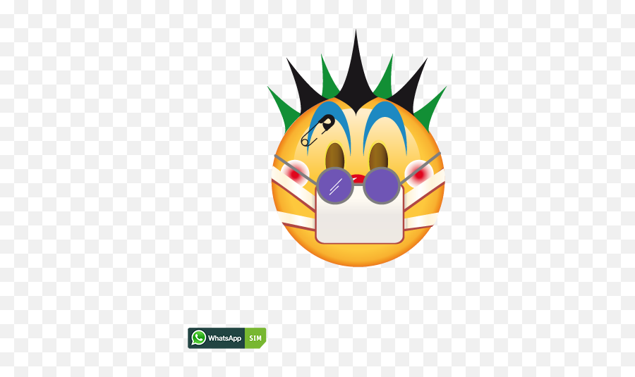 Lustiger Smiley Mit Clown - Makeup Und Atemschutzmaske Clipart Happy Emoji,Emoticon Makeup