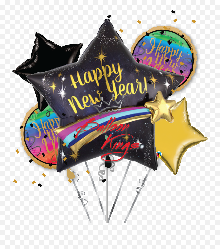 Happy New Year Shooting Star Bouquet Emoji,Heart Sparkle Emoji Balloon
