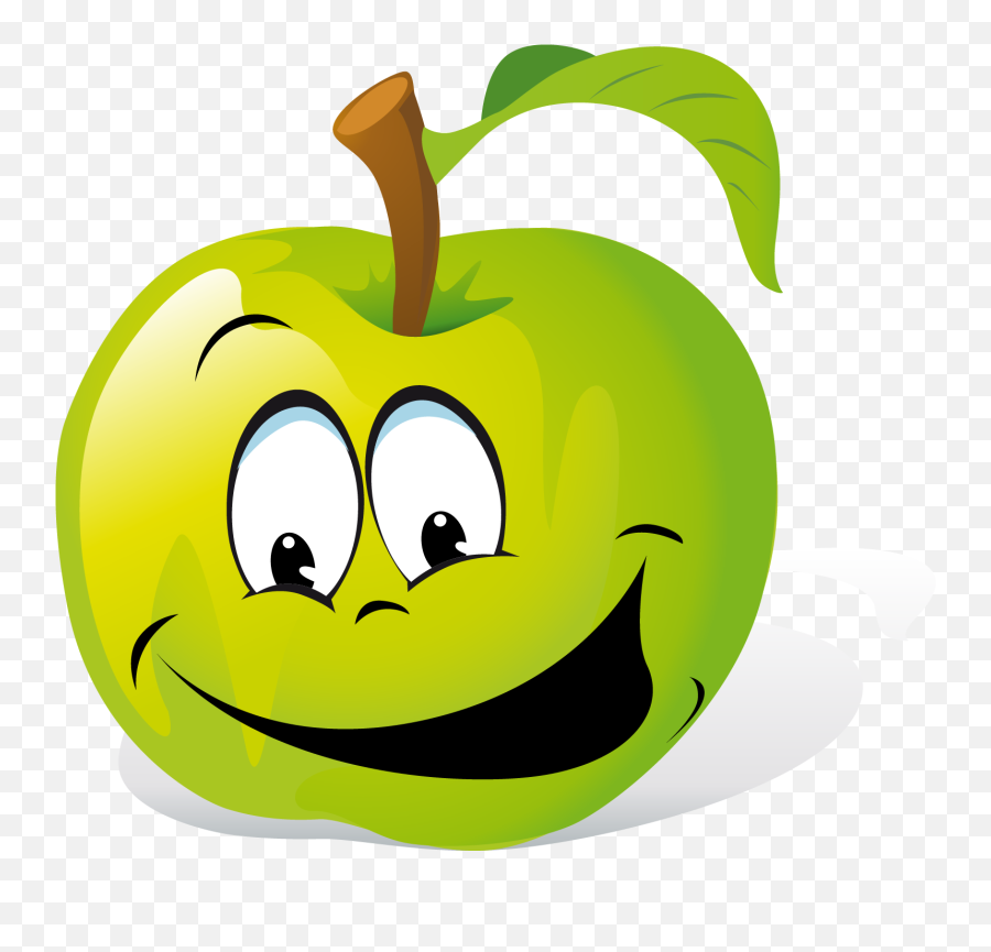 Fruit Smiley Face Clip Art - The Expression Vector Apple Png Cartoon Green Apple Clipart Emoji,Emoji Fruits