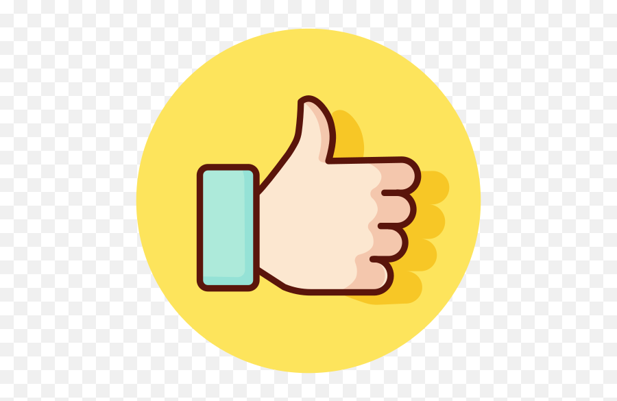 Yellow Like Thumb Up Free Icon Of Gesture - Jempol Like Emoji,Jempol Emoticons