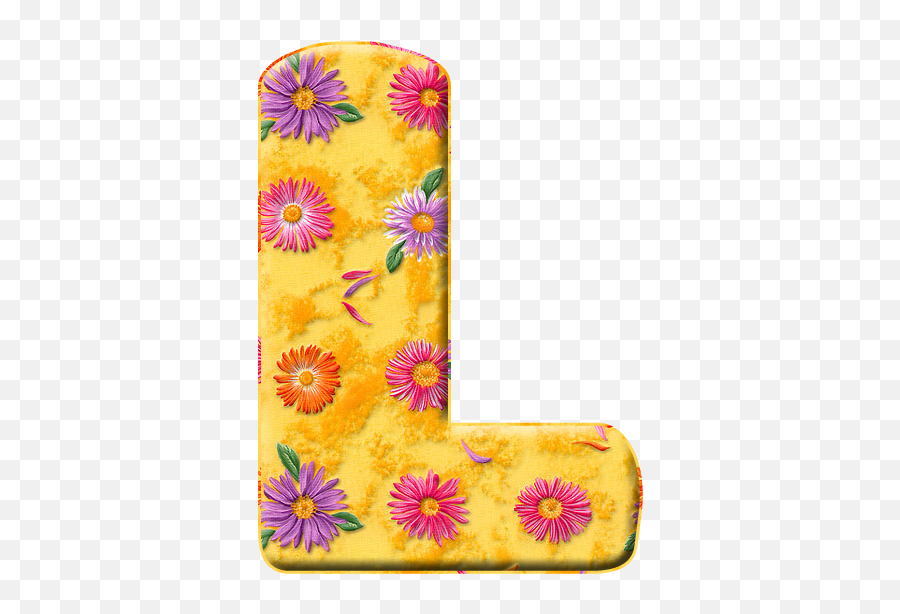 Pin En Alfabeto - Alfabeto Florido Amarelo Emoji,Mesa De Bolo Emoji Decorada Com Flores