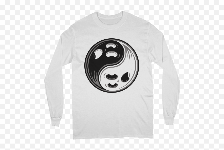 Ghost Yin Yang Black And White Storefrontier - Long Sleeve Emoji,Facebook Cthulhu Emoticon