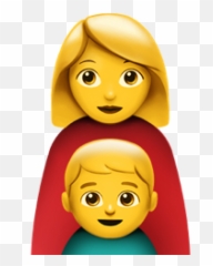 Download Parent Family Yellow Face - Mom And Daughter Emoji,Yellow Emoji