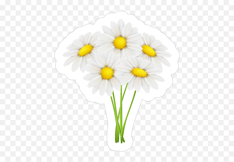 White Daisy Flower Bouquet Sticker Emoji,White Daisy Emoji