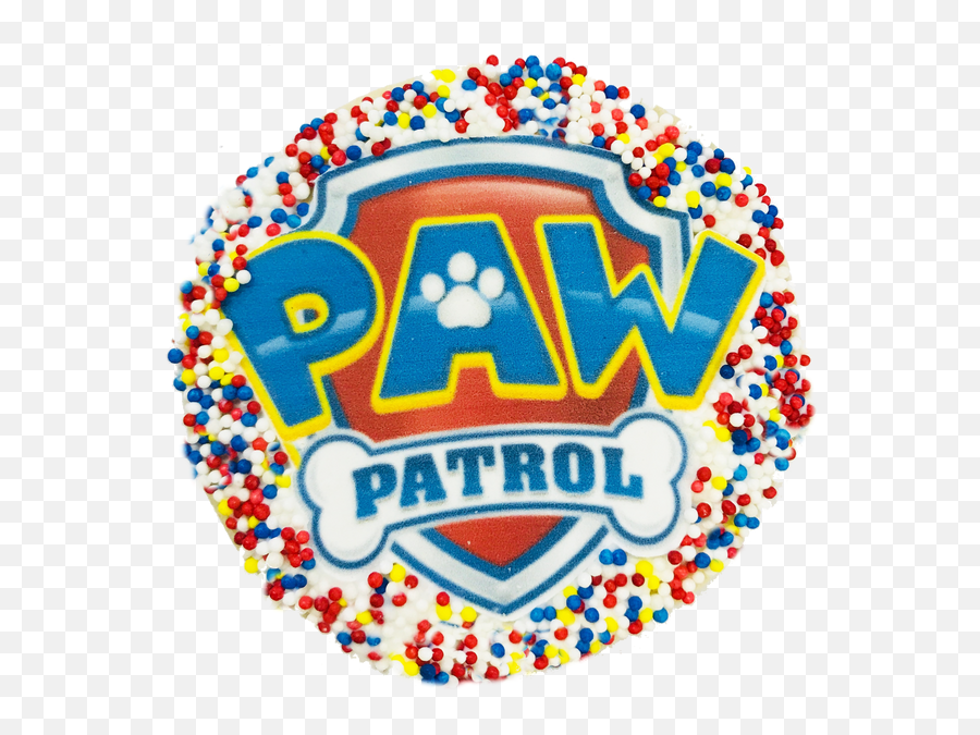 Paw Patrol Sugar Cookies With Nonpareils Emoji,Teal Ribbon Emoji