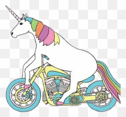 Unicorn Sticker - Unicorn Riding Png Clipart Full Size Unicorn On A Motorbike Emoji,Unicorn Emoji Sticker
