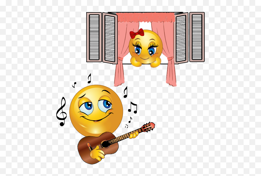 Lover Smiley Emoticon Clipart - Serenade Emoji,Emoticon Images Clip Art