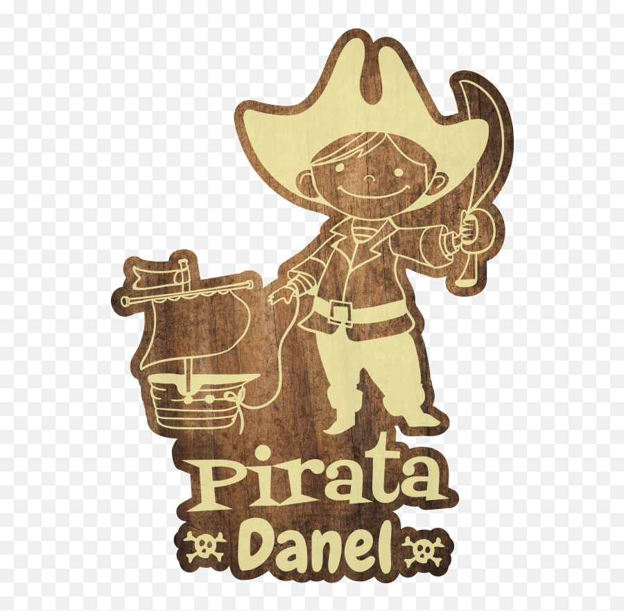 Alfombra De Vinilo Pirata De Madera Con Nombre - Western Emoji,Decoracion De Emoji