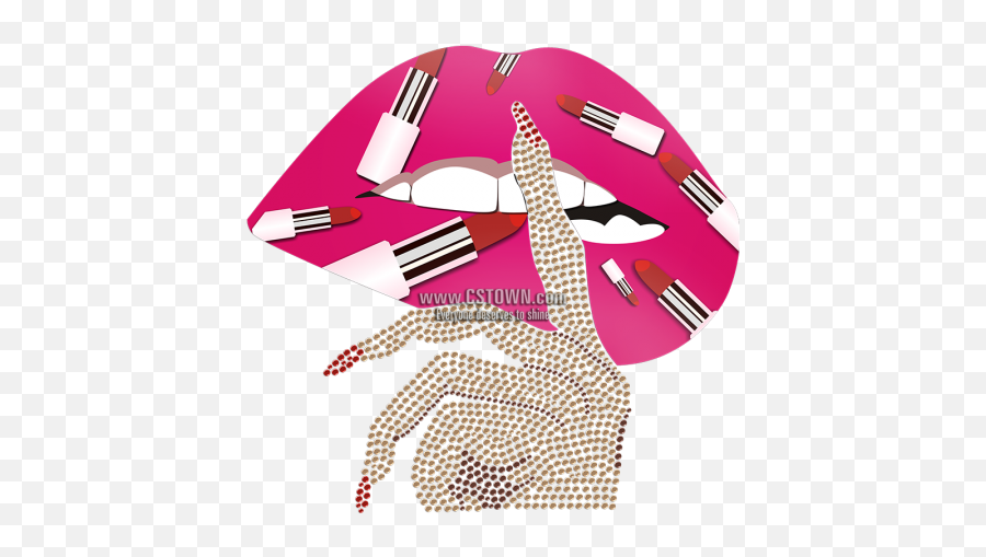 Shh Fashion Lady Lips Printable Glitter Transfer - Cstown Girly Emoji,Screen Beans Emotion