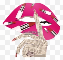 Shh Fashion Lady Lips Printable Glitter Transfer - Cstown Girly Emoji,Screen Beans Emotion