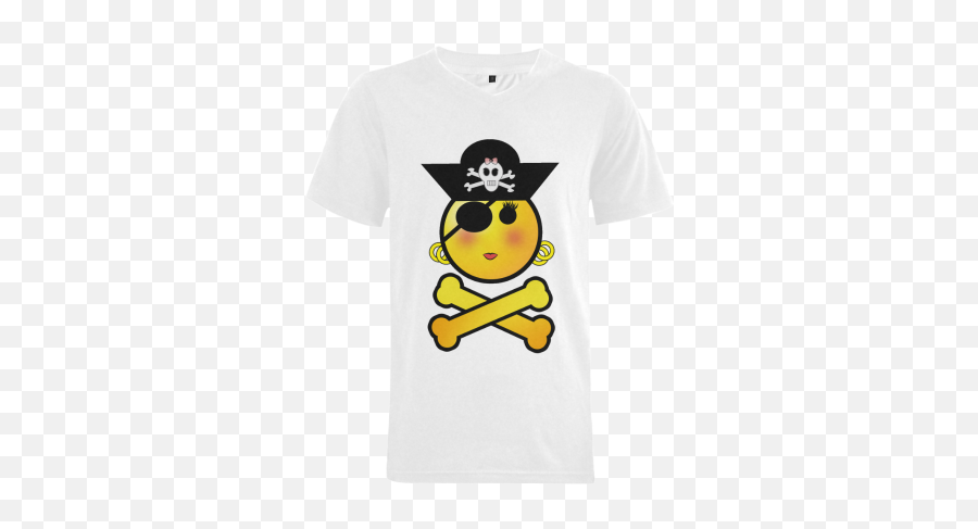 Pirate Emoticon - White Rainbow Flag Shirt Emoji,\[t]/ Emoticon