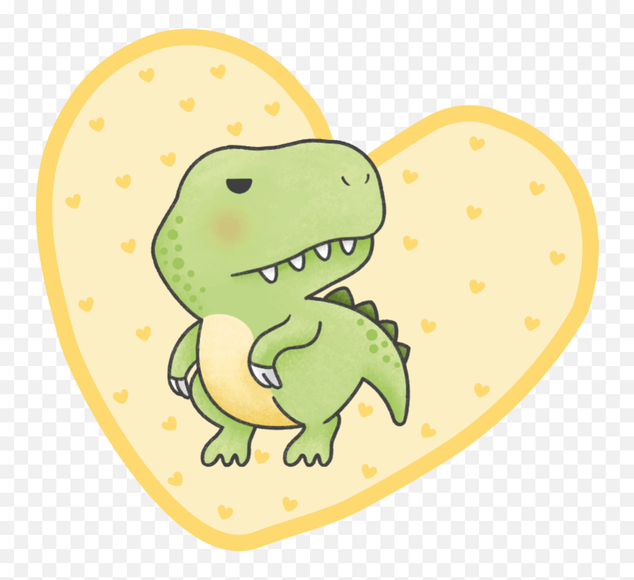 Dinosaur Cute T - Rex With Yellow Hearts Kids Vinyl Carpet Dinosaur Djeji Emoji,Th Periodic Table Of Emojis Clear