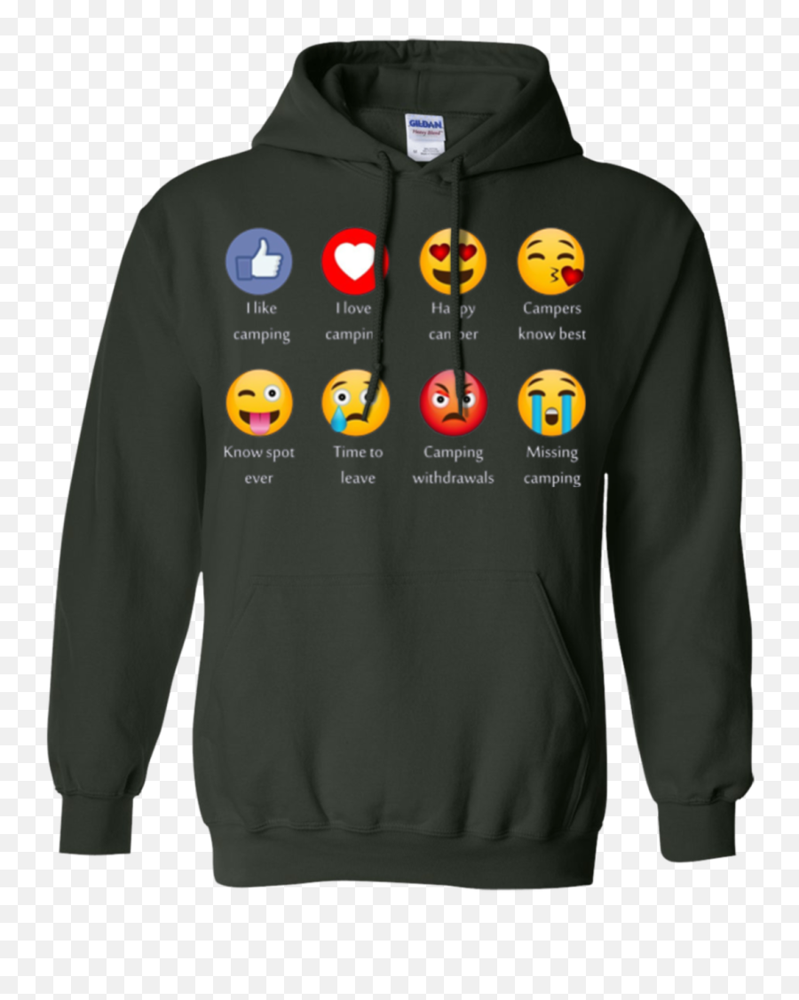I Love Camping Emoji Emoticons Happy - Cool Vampire Diaries Hoodies For Girls,Emoticons About Camping