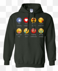 I Love Camping Emoji Emoticons Happy - Cool Vampire Diaries Hoodies For Girls,Emoticons About Camping