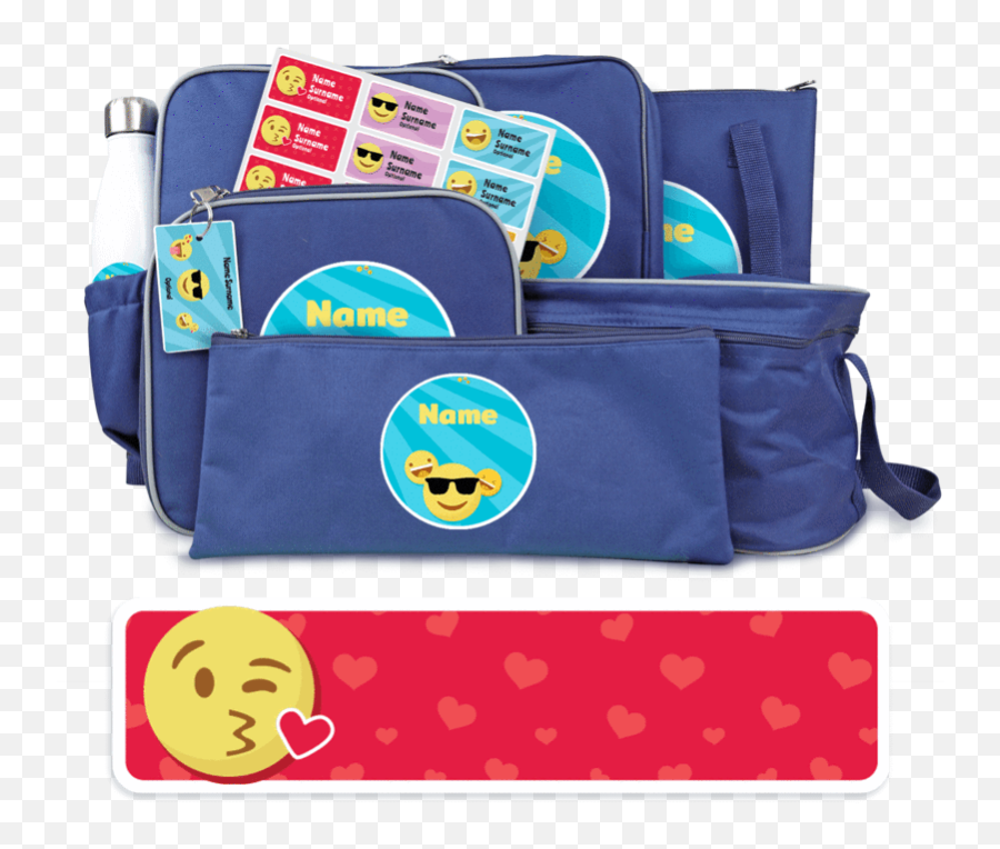 Bundle Pack Blue - Handbag Style Emoji,Emoji Pencil Pouch