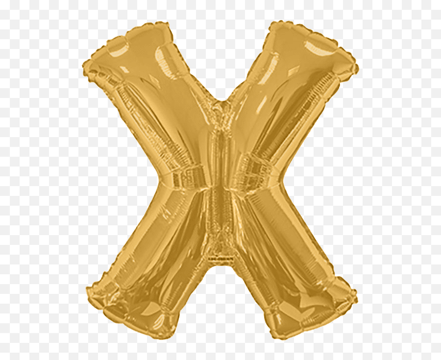 34 Gold Letter X Balloon - Balloon Emoji,40th Birthday Emojis