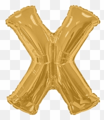 34 Gold Letter X Balloon - Balloon Emoji,40th Birthday Emojis