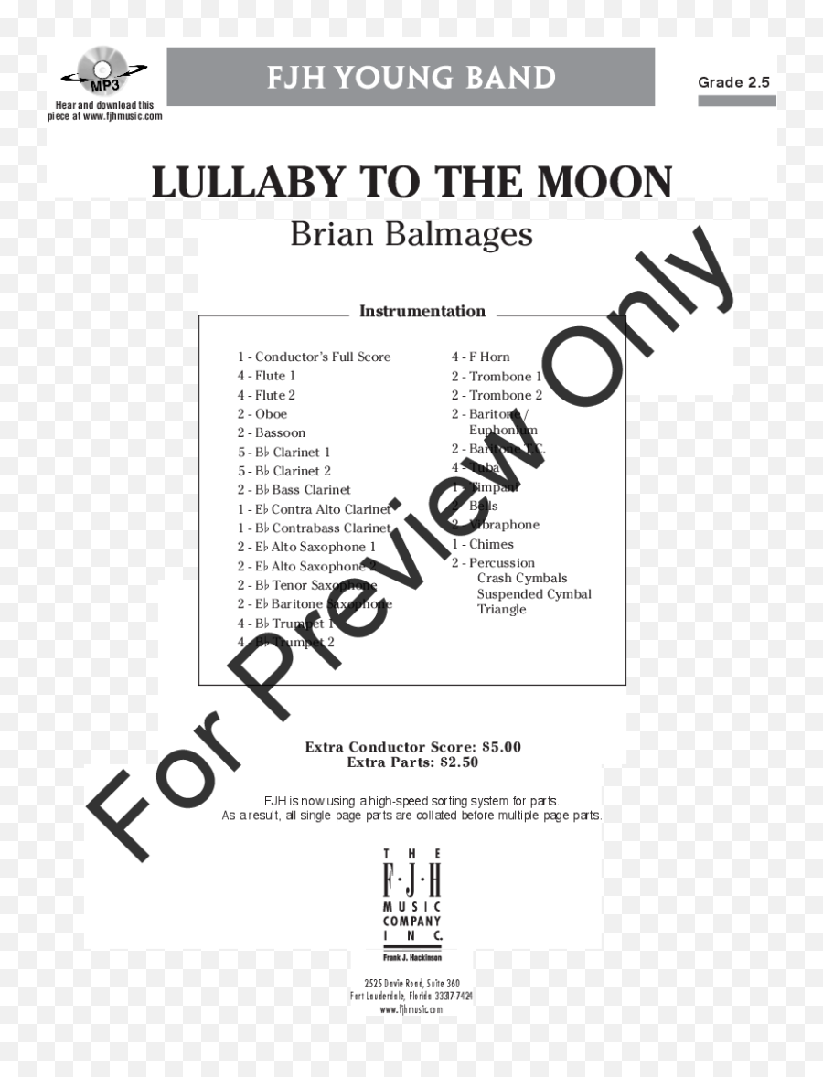 Lullaby To The Moon By Brian Balmages Jw Pepper Sheet Music - Dot Emoji,Tak Emotion Sheet