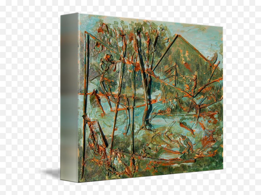 Mountain Lake Collage Painting - Tree Emoji,Artist Who Painted Their Emotions Collages