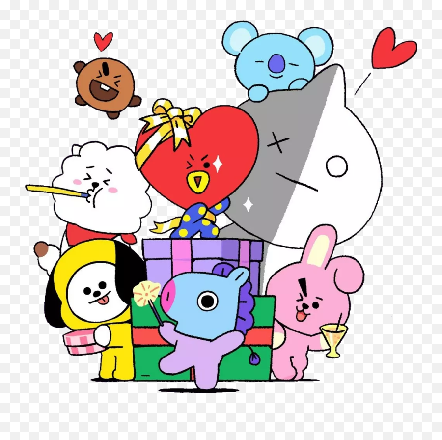 Bt21 Bts Cake Topper Instant Digital Download Printable Pdf Emoji,Emoji Birthday Collection Toppers