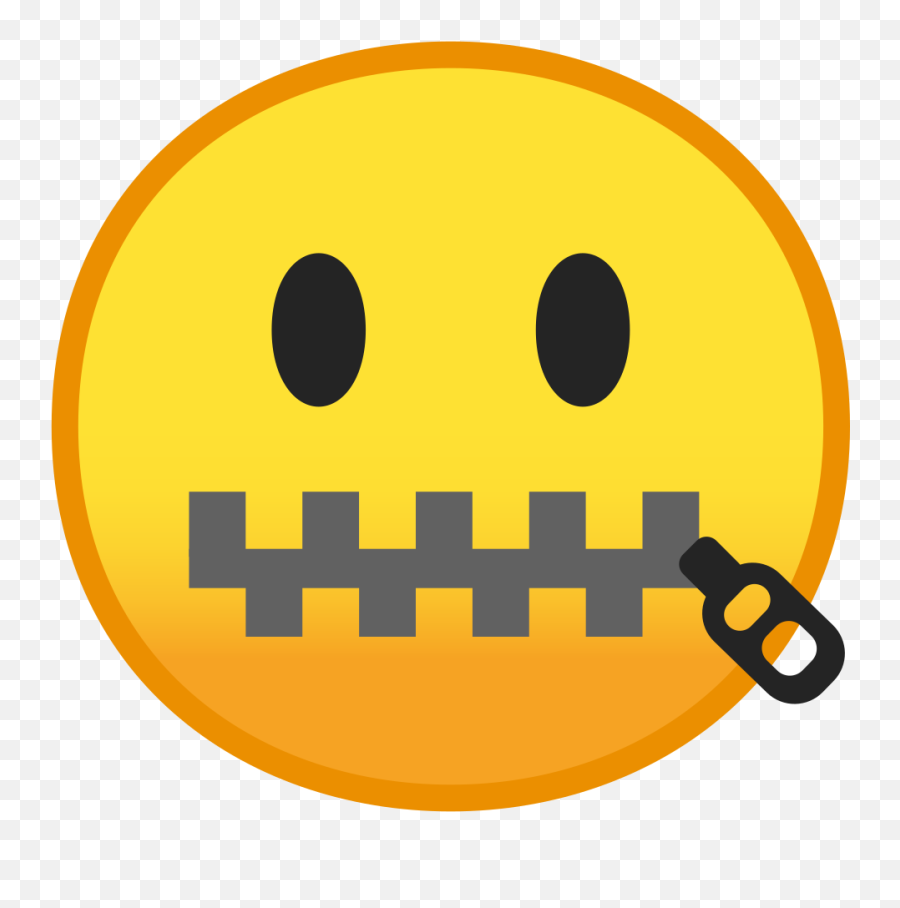 Zipper - Face With No Mouth Emoji,Emoji